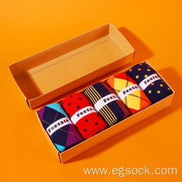 Comfortable anti-bacterial unisex colorful box gift socks